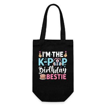 I'm The K-Pop Birthday Bestie - Geschenkbeutel für Flaschen - Schwarz - Vorne