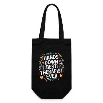 Hand Therapist Hands Down Best Physical Therapist - Gift Bag for Bottles - black - Front