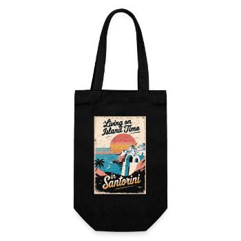 Island Time In Santorini - Gift Bag for Bottles - black - Front