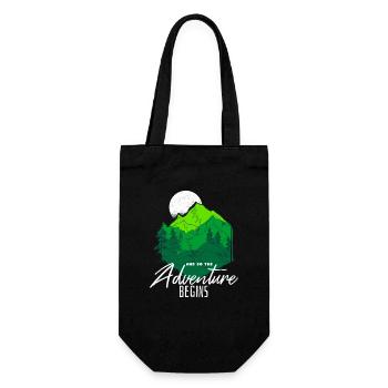 And So The Adventure Begins Mountain Forest Art - Gift Bag for Bottles - black - Front