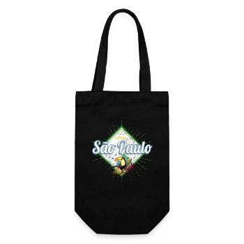 Sao Paulo in Brasilien Vintage Design mit Tukan - Geschenkbeutel für Flaschen - Schwarz - Vorne