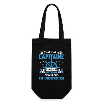 C’est Moi Le Capitaine Humour Voile Marin - Sac à bouteille - noir - Devant