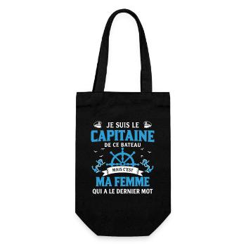 Je Suis Le Capitaine De Ce Bateau Humour Couple - Sac à bouteille - noir - Devant