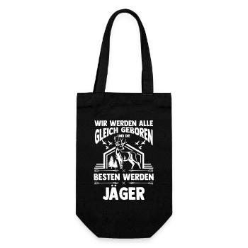 Jagd Jagen Waidmann Jäger - Geschenkbeutel für Flaschen - Schwarz - Vorne