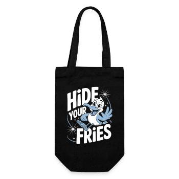 Blague sur l’oiseau Cache tes frites - Sac à bouteille - noir - Devant