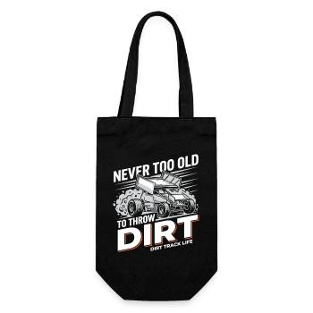 Never Too Old To Throw Dirt - Geschenkbeutel für Flaschen - Schwarz - Vorne