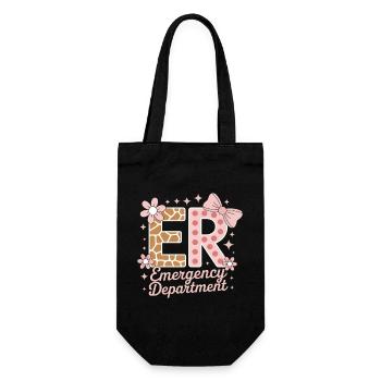 Emergency Room Sayings Gift for Caregivers - Gift Bag for Bottles - black - Front