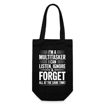 Multitasker Sprüche Sarkasmus Bürohumor Geschenk - Geschenkbeutel für Flaschen - Schwarz - Vorne
