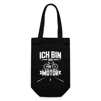 Ich bin der Motor – Fahrrad Motiv - Geschenkbeutel für Flaschen - Schwarz - Vorne
