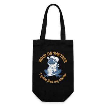 Attends mon partenaire, je dois donner mon levain de levain - Sac à bouteille - noir - Devant