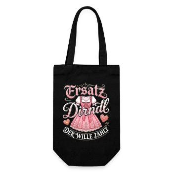 Ersatz Dirndl Shirt Damen Trachtenshirt Tracht - Geschenkbeutel für Flaschen - Schwarz - Vorne
