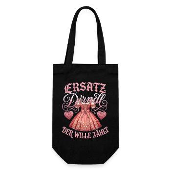 Trachtenshirt Damen Trachten T-Shirt Dirndl Ersatz - Geschenkbeutel für Flaschen - Schwarz - Vorne