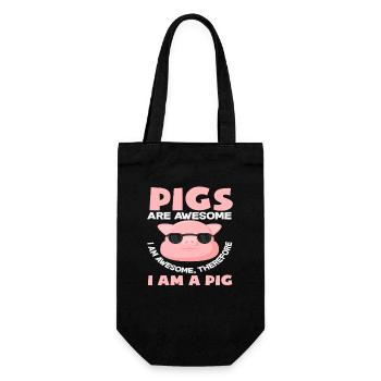 Les cochons sont géniaux, c’est pour ça que je suis très drôle - Sac à bouteille - noir - Devant