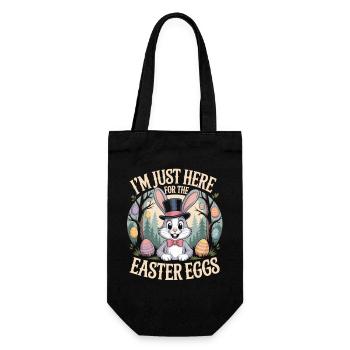 T-shirt de lapin de Pâques Je suis juste là pour l’œuf de Pâques - Sac à bouteille - noir - Devant