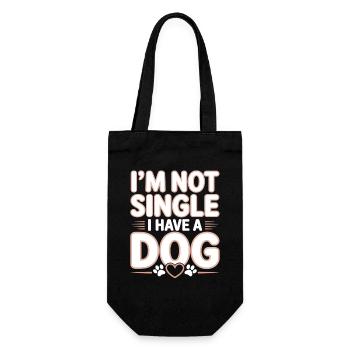 I'm Not Single – I Have a Dog - Geschenkbeutel für Flaschen - Schwarz - Vorne