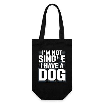 I'm Not Single – I Have a Dog - Geschenkbeutel für Flaschen - Schwarz - Vorne