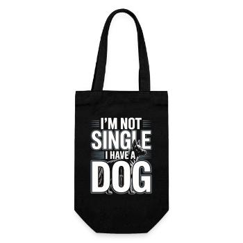 I'm Not Single – I Have a Dog - Geschenkbeutel für Flaschen - Schwarz - Vorne