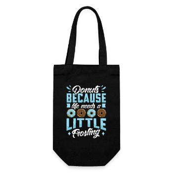 Donut fast food - Gift Bag for Bottles - black - Front