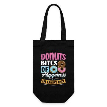 Donut fast food - Gift Bag for Bottles - black - Front