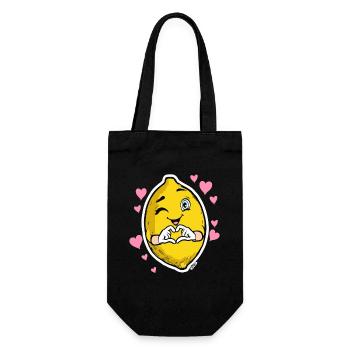 Lemon Heart Wink Emblem - Geschenkbeutel für Flaschen - Schwarz - Vorne