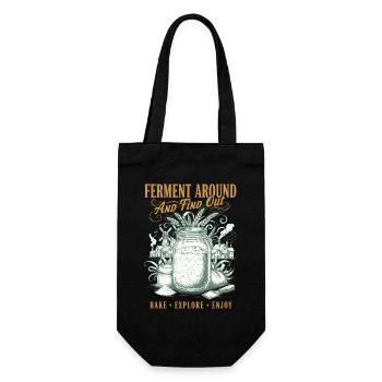 Sauerteig fermentieren und Brotbacken erfahren - Geschenkbeutel für Flaschen - Schwarz - Vorne
