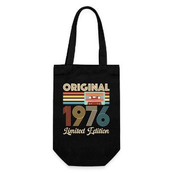50. Geburtstag 50 Jahre 1976 Geburtstagsgeschenk - Geschenkbeutel für Flaschen - Schwarz - Vorne