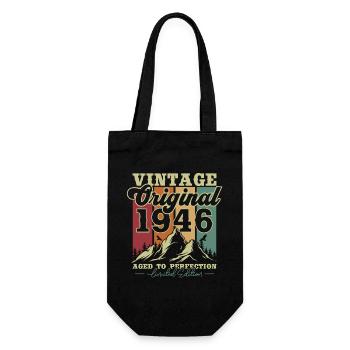 Original 1946 Vintage Vintage Birthday Retro - Gift Bag for Bottles - black - Front