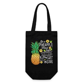 Be A Pineapple Stand Tall Wear A Crown Quote Art - Gift Bag for Bottles - black - Front