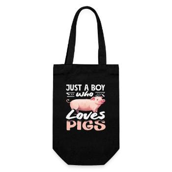Juste un garçon qui adore la ferme de cochons - Sac à bouteille - noir - Devant