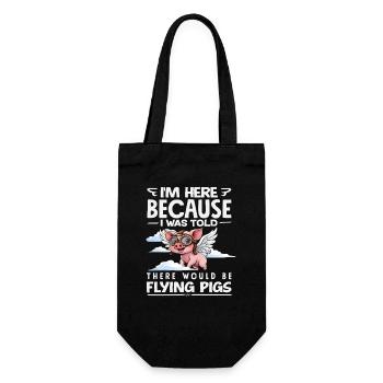 I was told there are flying pigs - Gift Bag for Bottles - black - Front