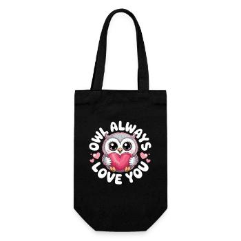 Owls Owl Always Love You Love Valentine's Day Owl - Gift Bag for Bottles - black - Front