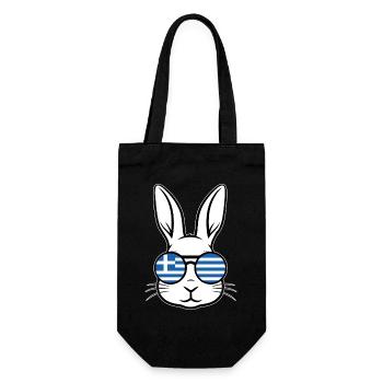 Greek Easter Greek Flag Easter Rabbit Bunny - Gift Bag for Bottles - black - Front