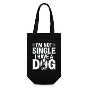 I'm Not Single – I Have a Dog - Geschenkbeutel für Flaschen - Schwarz - Vorne