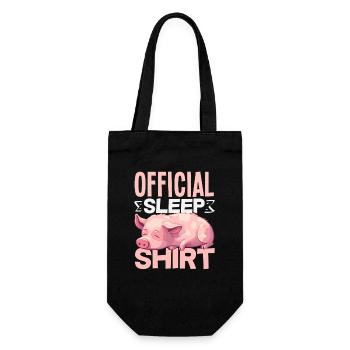 Offizielles Schlafshirt Süßes Schwein - Geschenkbeutel für Flaschen - Schwarz - Vorne
