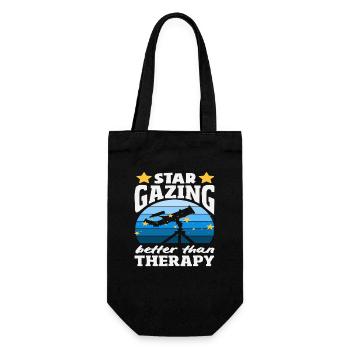 Stargazing is better than therapy - Gift Bag for Bottles - black - Front