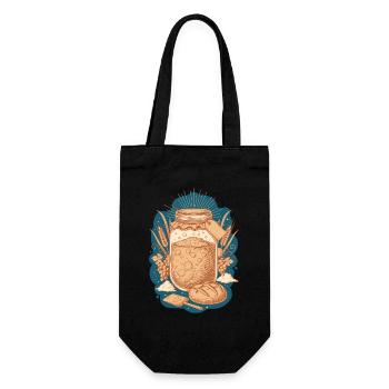 Sauerteigbrot Backbäcker Sauerteigstarter - Geschenkbeutel für Flaschen - Schwarz - Vorne