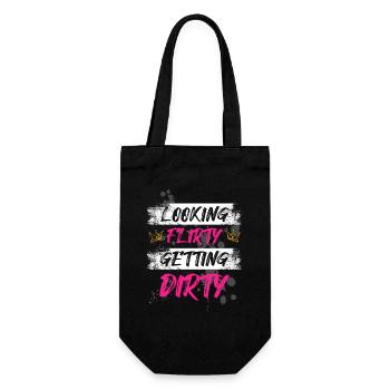 Looking flirty Schlammlauf Mud Run Muddy Race - Geschenkbeutel für Flaschen - Schwarz - Vorne