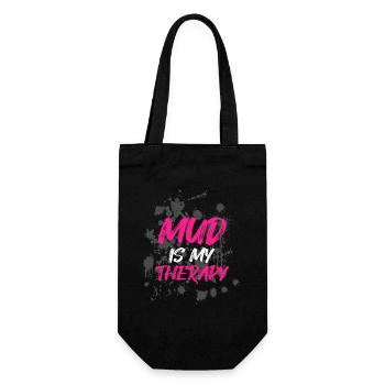 Mud is my therapy Schlammlauf Mud Run Muddy Race - Gift Bag for Bottles - black - Front