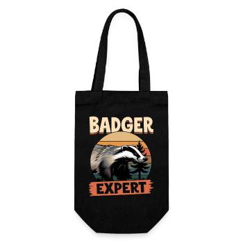Funny Animal Badger - Geschenkbeutel für Flaschen - Schwarz - Vorne
