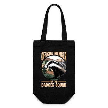 Funny Animal Badger - Geschenkbeutel für Flaschen - Schwarz - Vorne