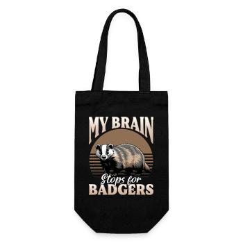 Funny Animal Badger - Gift Bag for Bottles - black - Front