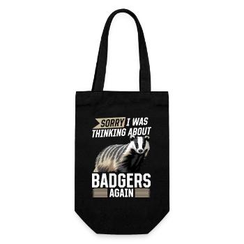Funny Animal Badger - Gift Bag for Bottles - black - Front