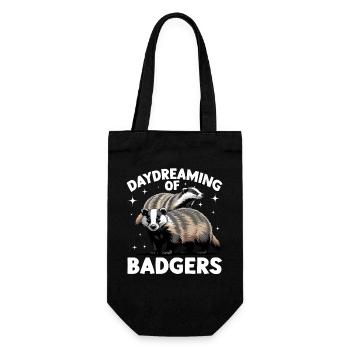 Funny Animal Badger - Gift Bag for Bottles - black - Front
