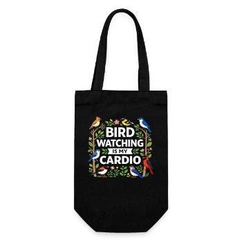 Bird Watching Birding Bird Watcher Bird Nerd - Gift Bag for Bottles - black - Front