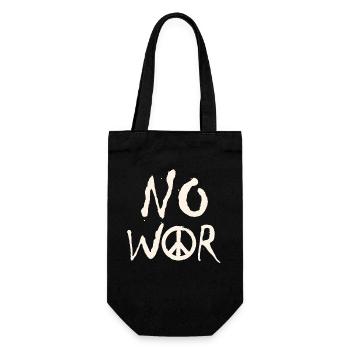 NO WAR – Statement für den Frieden gegen den Krieg - Geschenkbeutel für Flaschen - Schwarz - Vorne