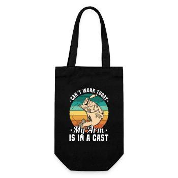 Can’t Work Today My Arm Is in a Cast Angler Humor - Gift Bag for Bottles - black - Front