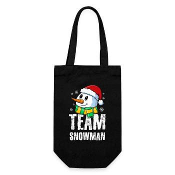 Cute Snowman with Santa Hat and Scarf Design - Geschenkbeutel für Flaschen - Schwarz - Vorne