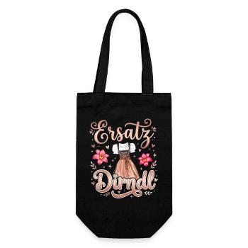 Trachtenshirt Damen Ersatz Dirndl Shirt Trachten - Geschenkbeutel für Flaschen - Schwarz - Vorne