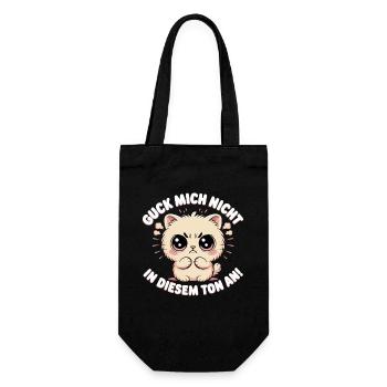 Guck Mich Nicht In Diesem Ton An Frech Büro Spruch - Geschenkbeutel für Flaschen - Schwarz - Vorne