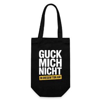 Guck Mich Nicht In Diesem Ton An Frech Büro Spruch - Geschenkbeutel für Flaschen - Schwarz - Vorne